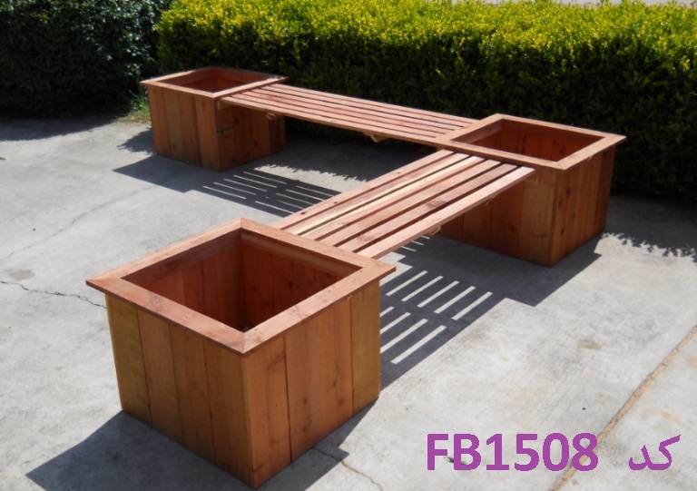 فلاورباکس نیمکتی ترموود ضد آب با لاک محافظ پلی اورتان کد FB1508 با 5 سال ضمانت در برار پوسیدگی و حمله حشرات چوب خوار