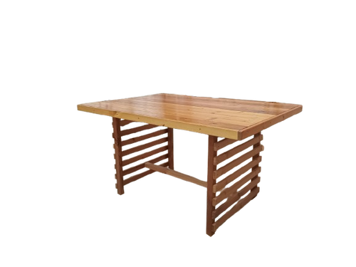 میز باغی ترموود گروه تولیدی خانه چوبی با لاک پلی اورتان فضای باز کد MF1703-1